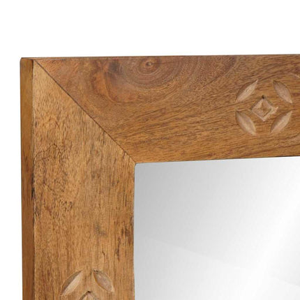 Miroir Marron Clair 57 X 70 X 3 Cm Bois De Manguier Massif