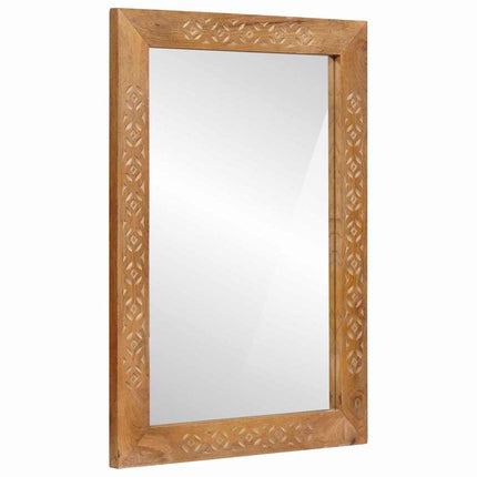 Miroir Marron Clair 57 X 70 X 3 Cm Bois De Manguier Massif