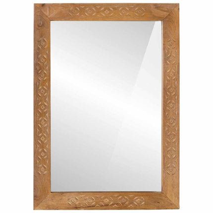 Miroir Marron Clair 57 X 70 X 3 Cm Bois De Manguier Massif