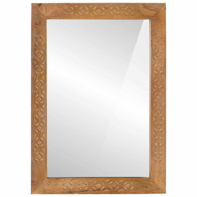 Miroir Marron Clair 57 X 70 X 3 Cm Bois De Manguier Massif