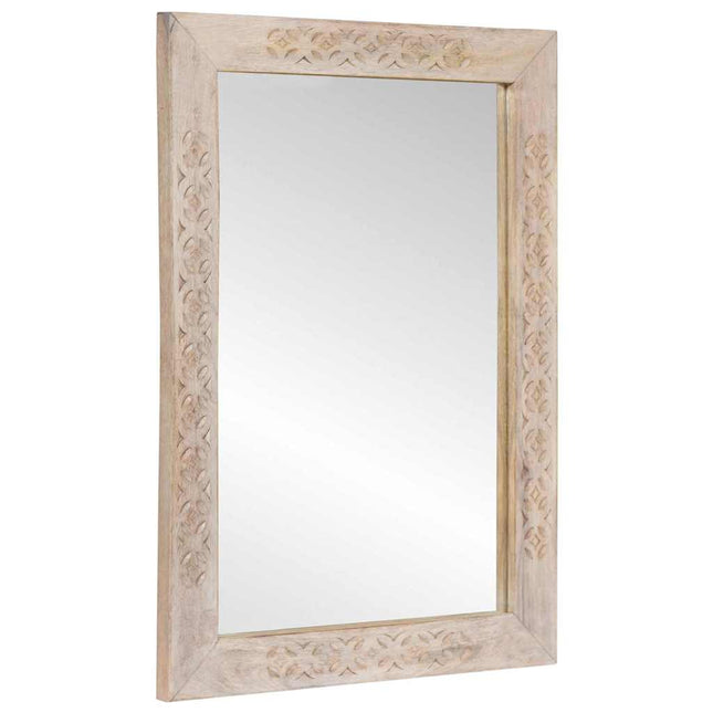 Miroir Marron Clair 57 X 70 X 3 Cm Bois De Manguier Massif