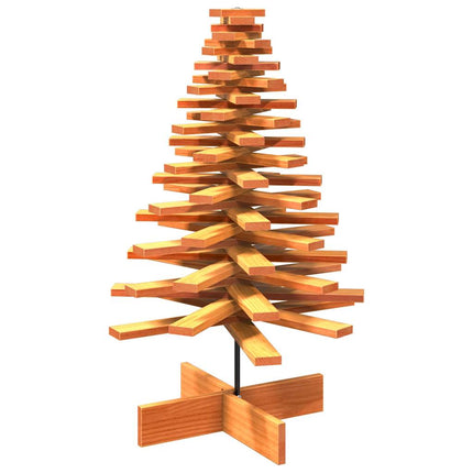 Arbre De Noël En Bois Pour Décoration Bois De Pin Massif Marron Cire