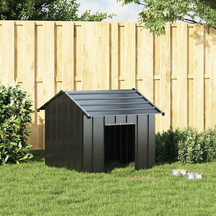 Niche Pour Chien Avec Toit Noir Acier Galvanisé