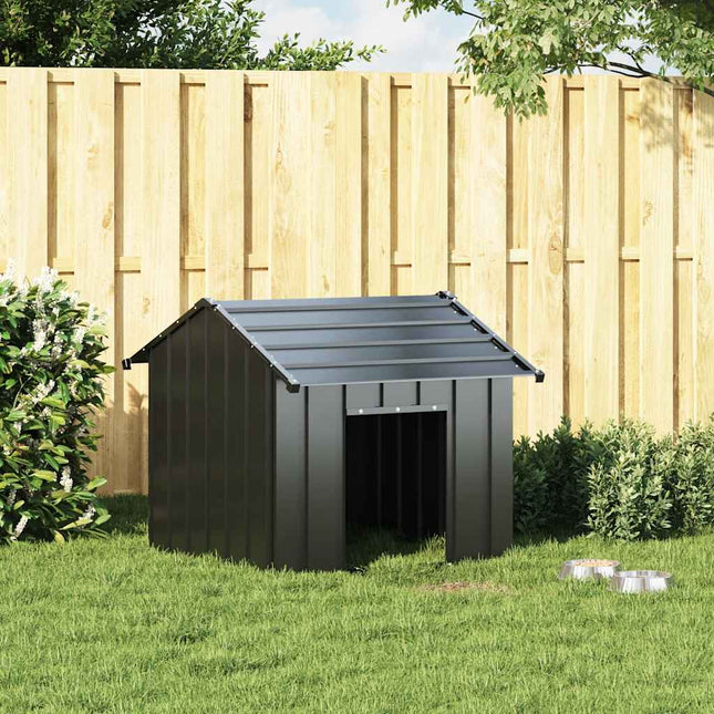 Niche Pour Chien Avec Toit Noir Acier Galvanisé