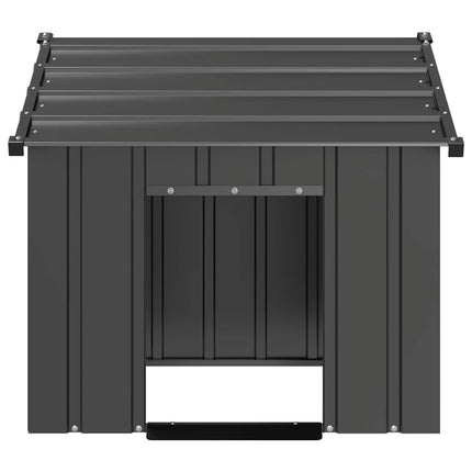 Niche Pour Chien Avec Toit Noir Acier Galvanisé