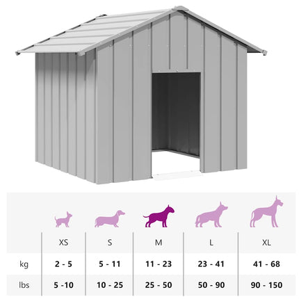Niche Pour Chien Avec Toit Noir Acier Galvanisé