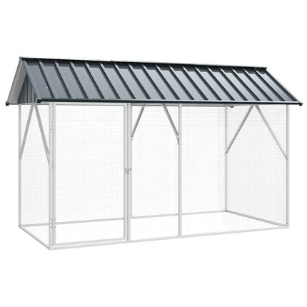 Cage Pour Oiseaux Anthracite 227 X 112 X 141 Cm Acier Galvanisé