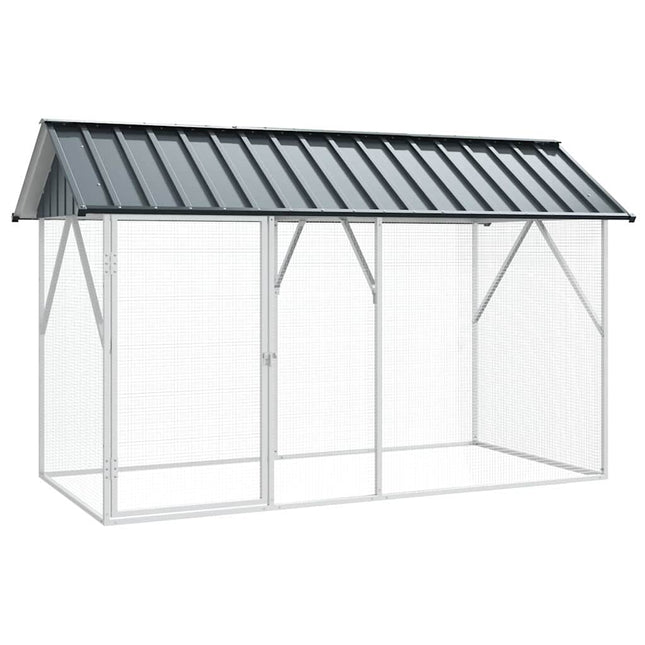 Cage Pour Oiseaux Anthracite 227 X 112 X 141 Cm Acier Galvanisé