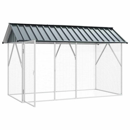 Cage Pour Oiseaux Anthracite 227 X 112 X 141 Cm Acier Galvanisé