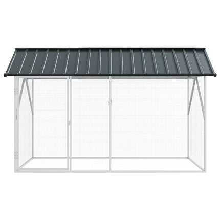 Cage Pour Oiseaux Anthracite 227 X 112 X 141 Cm Acier Galvanisé