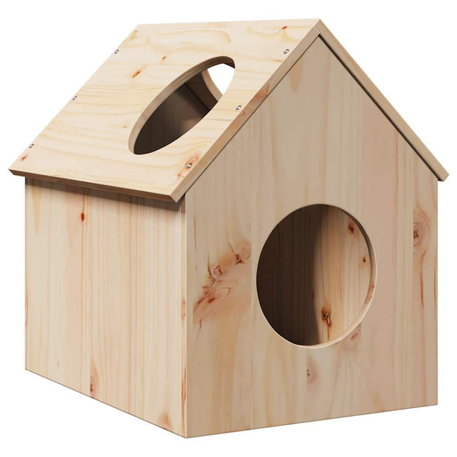 Maison Pour Chat Cire Marron 41X50X50 Cm Bois De Pin Massif