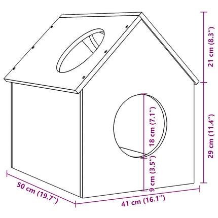 Maison Pour Chat Cire Marron 41X50X50 Cm Bois De Pin Massif