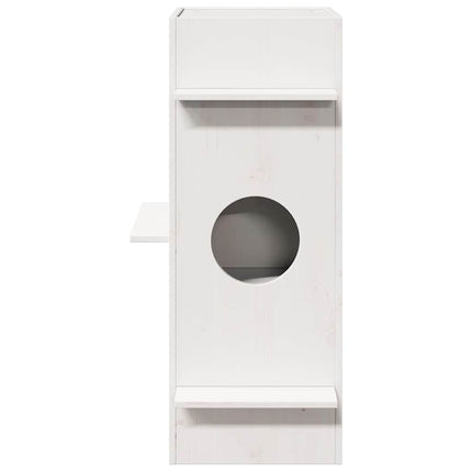 Maison Pour Chat 43X43X90 Cm Bois De Pin Massif