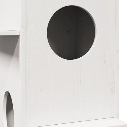 Maison Pour Chat 43X43X90 Cm Bois De Pin Massif