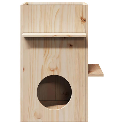 Maison Pour Chat 43X43X60 Cm Bois De Pin Massif