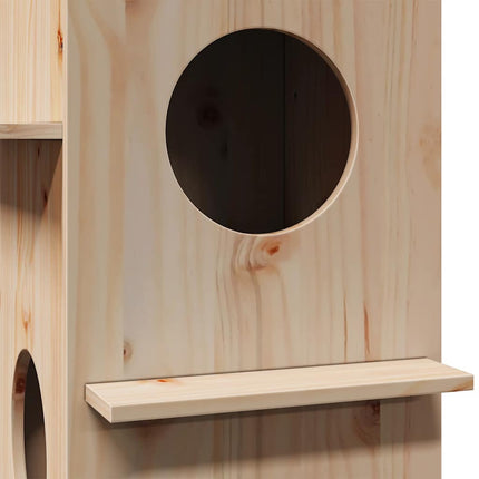 Maison Pour Chat 43X43X60 Cm Bois De Pin Massif