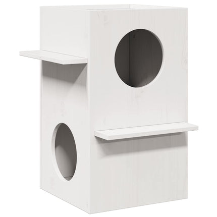 Maison Pour Chat 43X43X60 Cm Bois De Pin Massif