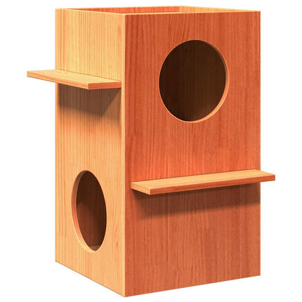 Maison Pour Chat 43X43X60 Cm Bois De Pin Massif