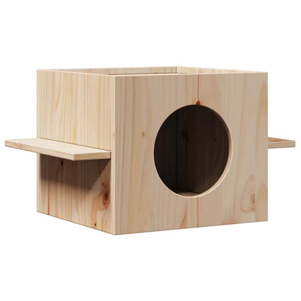 Maison Pour Chat Cire Marron 51X35X30 Cm Bois De Pin Massif