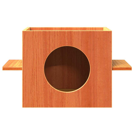 Maison Pour Chat Cire Marron 51X35X30 Cm Bois De Pin Massif