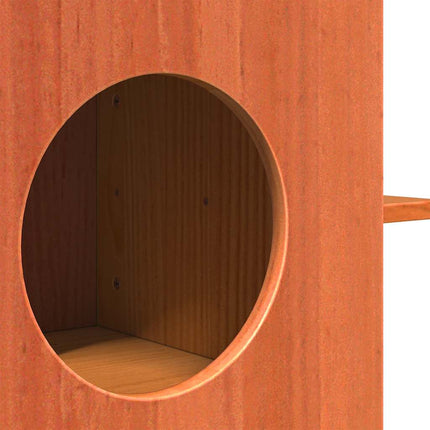Maison Pour Chat Cire Marron 51X35X30 Cm Bois De Pin Massif