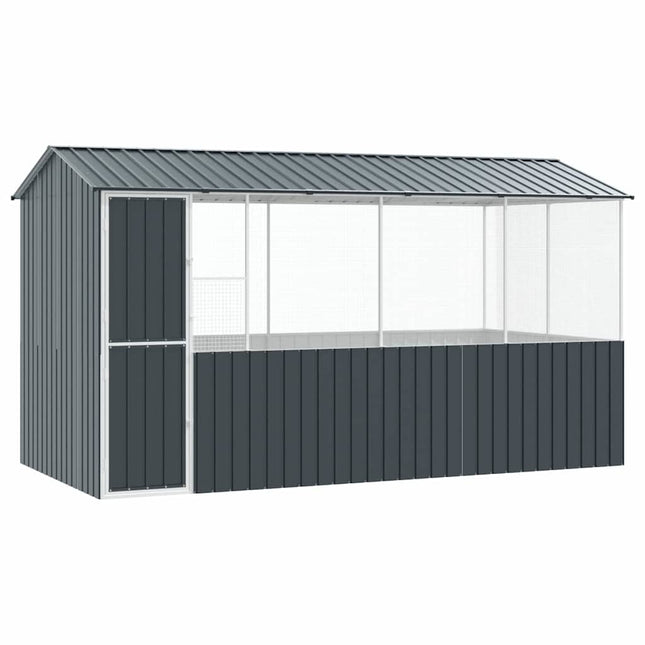 Cage Pour Oiseaux Anthracite 410 X 210 X 230 Cm Acier Galvanisé