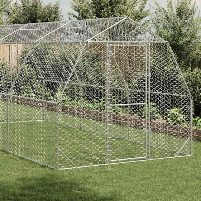 Poulailler 2,5X6X2,25 M Acier Galvanisé