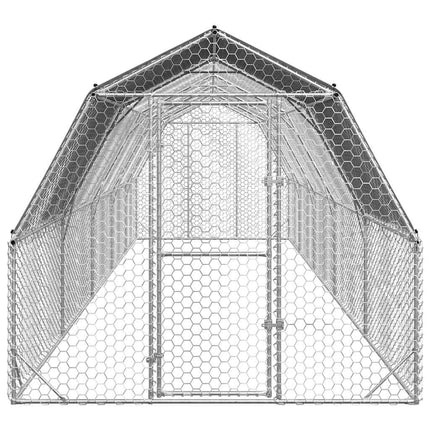 Poulailler Avec Toit 2,5X10X2,25 M Acier Galvanisé