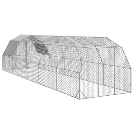 Poulailler Avec Toit 2,5X10X2,25 M Acier Galvanisé