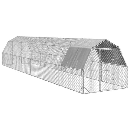 Poulailler Avec Toit 2,5X10X2,25 M Acier Galvanisé