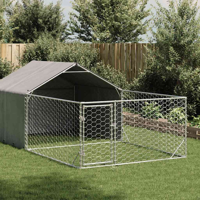 Niche D'extérieur Pour Chien Enclos 8X2X1,5 M Acier Galvanisé