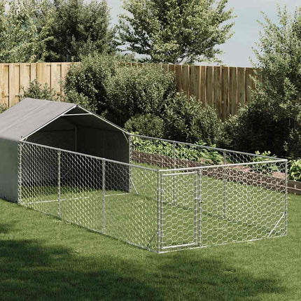 Niche D'extérieur Pour Chien Enclos 8X2X1,5 M Acier Galvanisé