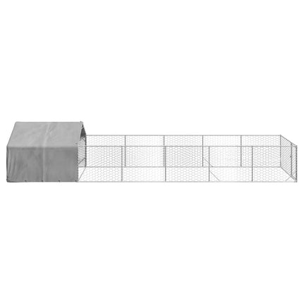 Niche D'extérieur Pour Chien Enclos 8X2X1,5 M Acier Galvanisé