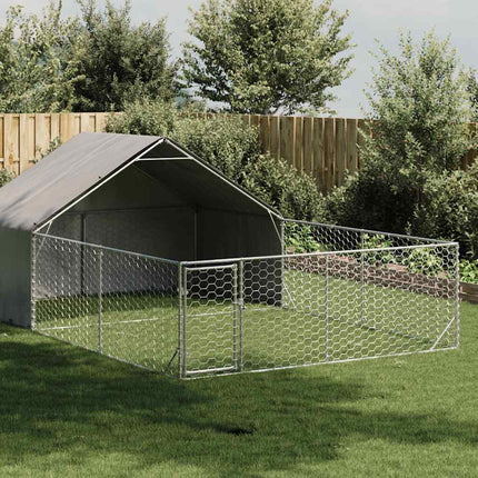 Niche D'extérieur Pour Chien Enclos 8X2X1,5 M Acier Galvanisé
