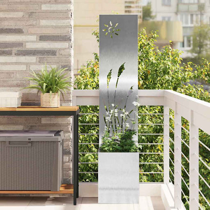 Écran De Confidentialité De Jardin Floral Argent Acier Inoxydable