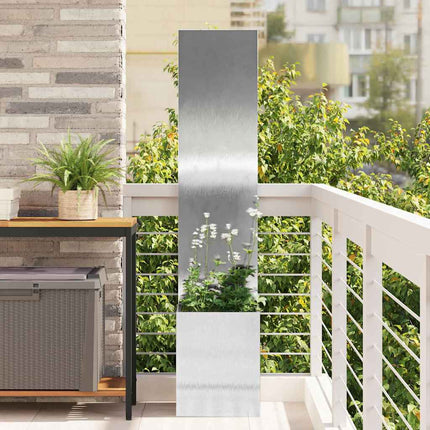Écran De Confidentialité De Jardin Floral Argent Acier Inoxydable
