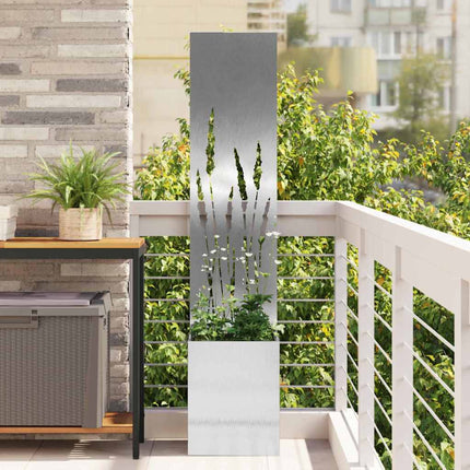 Écran De Confidentialité De Jardin Floral Argent Acier Inoxydable