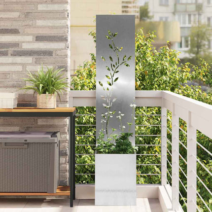Écran De Confidentialité De Jardin Floral Argent Acier Inoxydable