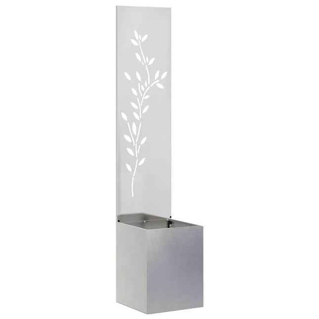Écran De Confidentialité De Jardin Floral Argent Acier Inoxydable