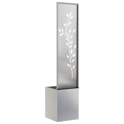 Écran De Confidentialité De Jardin Floral Argent Acier Inoxydable