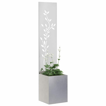 Écran De Confidentialité De Jardin Floral Argent Acier Inoxydable