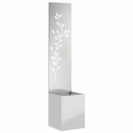 Écran De Confidentialité De Jardin Floral Argent Acier Galvanisé