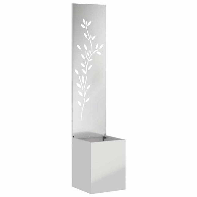 Écran De Confidentialité De Jardin Floral Argent Acier Galvanisé