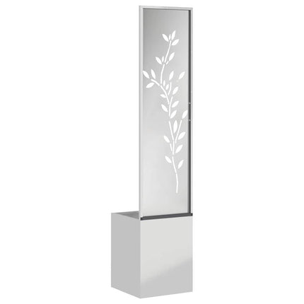 Écran De Confidentialité De Jardin Floral Argent Acier Galvanisé