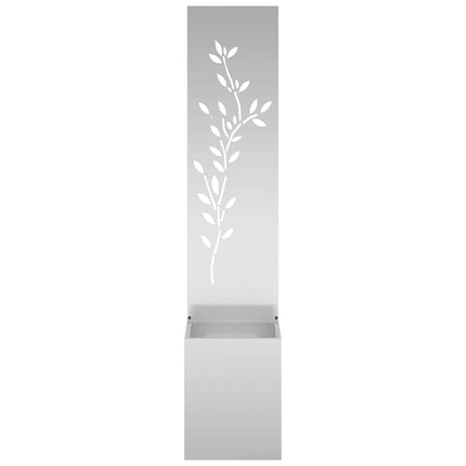 Écran De Confidentialité De Jardin Floral Argent Acier Galvanisé