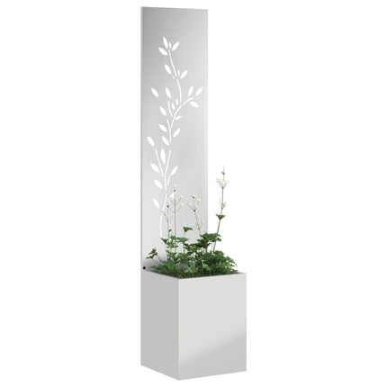 Écran De Confidentialité De Jardin Floral Argent Acier Galvanisé