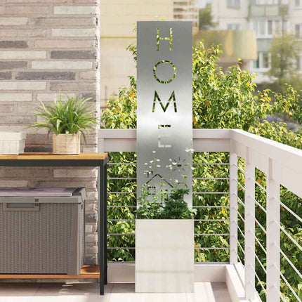 Écran De Confidentialité De Jardin Floral Argent Acier Galvanisé