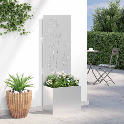 Écran De Confidentialité De Jardin Floral Argent Acier Galvanisé