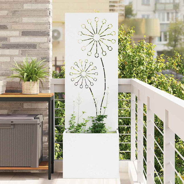 Écran De Confidentialité De Jardin Floral Blanc