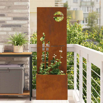 Écran De Confidentialité De Jardin Floral Rouillé Acier Résistant Aux Intempéries